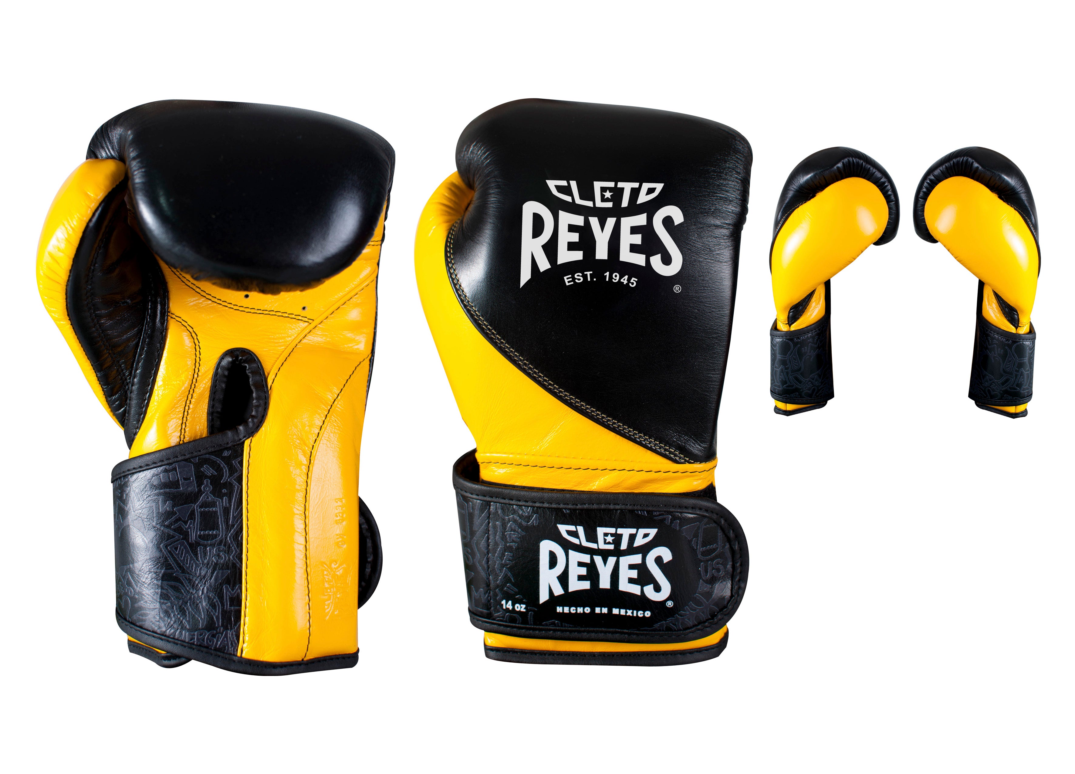 Guantes de entrenamiento alta precisión Cleto Reyes de cinta de contacto negro/amarillo